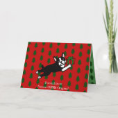 Cartes de Noël de Boston Terrier (Dos)