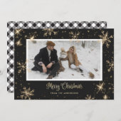 Cartes de Noël de Buffalo noir et blanc (Devant / Derrière)