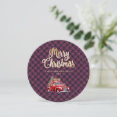 Cartes de Noël de Camion Rouge Plaid de Buffalo Vi (Debout devant)