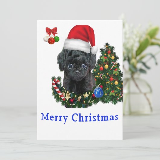 Cartes de Noël de caniche (Debout devant)