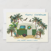Cartes de Noël de caravane de camping tropical (Devant)