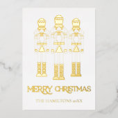 Cartes de Noël de casse-noix en feuille d'or (Recto)