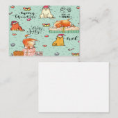 Cartes de Noël de chat drôle (Devant / Derrière)