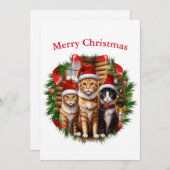 Cartes de Noël de chats (Devant / Derrière)