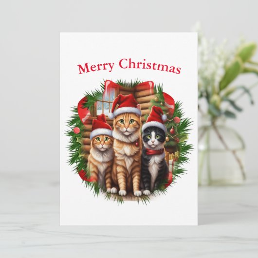 Cartes de Noël de chats (Debout devant)