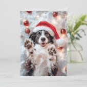 Cartes de Noël de chien amusant (Debout devant)