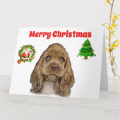 Cartes de Noël de Cocker Spaniels (Fleur jaune)