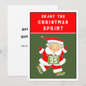 Cartes de Noël de coureur courant (Devant / Derrière)