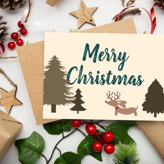 Cartes de Noël de Dachshund Wiener Dog