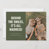 Cartes de Noël de famille amusantes | Vert olive m (Devant)