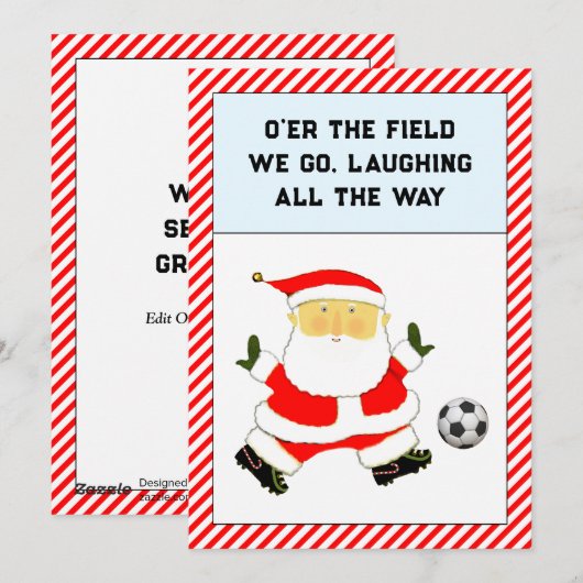 Cartes de Noël de football (Devant / Derrière)