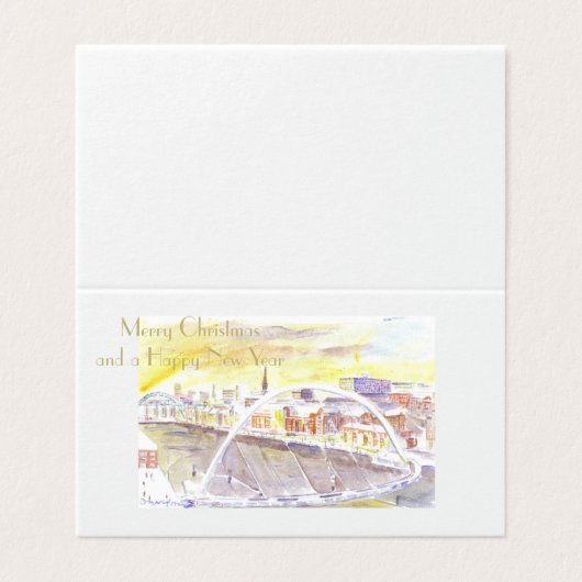 Cartes de Noël de Gateshead Milenium Bridge (Outside Unfolded)