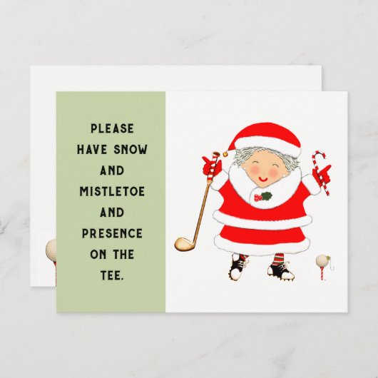 Cartes de Noël de golf (Devant / Derrière)