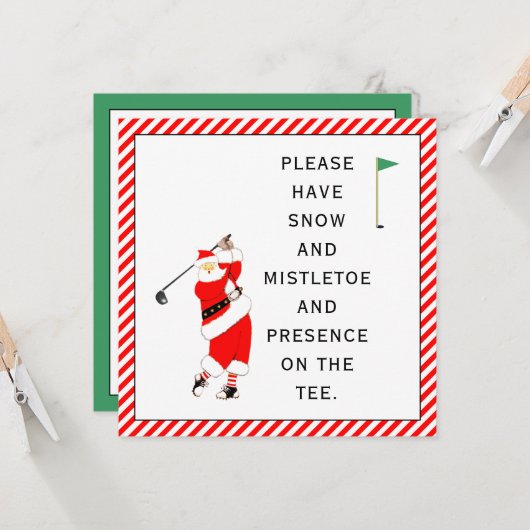 Cartes de Noël de golf (Devant/Arrière en situation)
