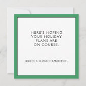 Cartes de Noël de golf (Dos)