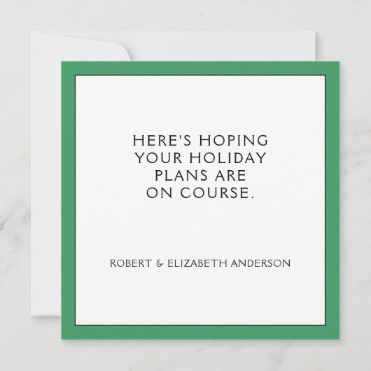 Cartes de Noël de golf (Dos)