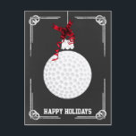 cartes de Noël de golfeur de tableau<br><div class="desc">cartes de voeux de vacances d'ornement de boule de golf de tableau par intérêt. Le carte de fin de année professionnel est les cartes de voeux propres à l'industrie de vacances. Ce carte de fin de année spécifique de profession ajoutera un contact d'unicité à vos salutations de vacances</div>
