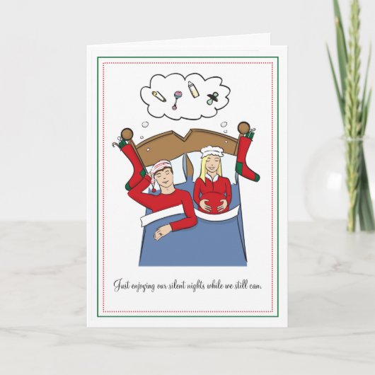 Cartes de Noël de Grossesse - BLONDE Silence Night (Devant)