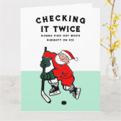 Cartes de Noël de hockey amusant (Fleur jaune)