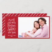 Cartes de Noël de la famille Rouge blanc foncé (Devant / Derrière)