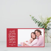 Cartes de Noël de la famille Rouge blanc foncé (Debout devant)