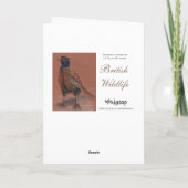 Cartes de Noël de la faune britannique de faisan (Dos)