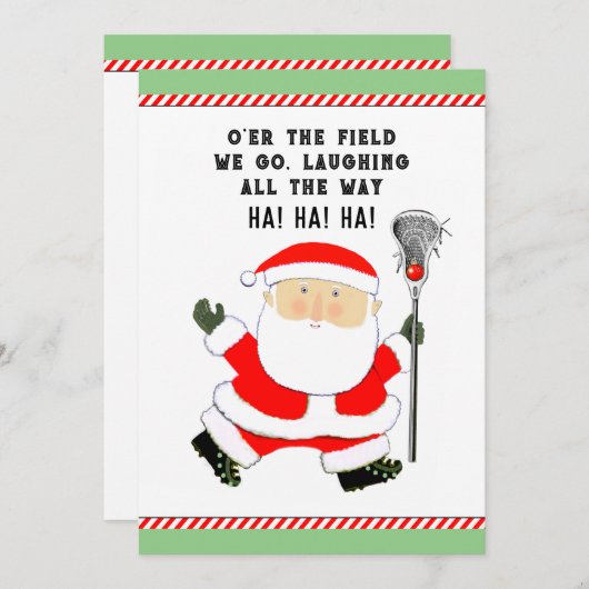 Cartes de Noël de Lacrosse (Devant / Derrière)