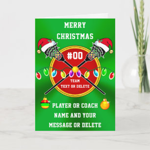 Cartes de Noël de Lacrosse pour Joueurs ou Entraîn
