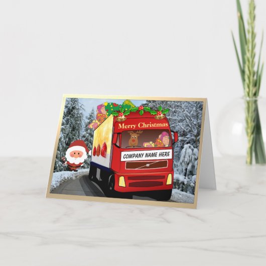 Cartes de Noël de l'entreprise de camionnage (Devant)