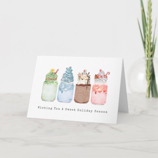 Cartes de Noël de milkshakes festifs de vacances s (Devant)