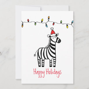 Cartes de Noël de Noël fantaisiste Zebra