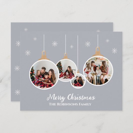 Cartes de Noël de photos de famille pour les fêtes (Devant / Derrière)