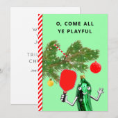 Cartes de Noël de Pickleball (Devant / Derrière)