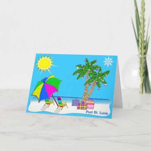 Cartes de Noël de plage de la Floride avec votre (Devant)