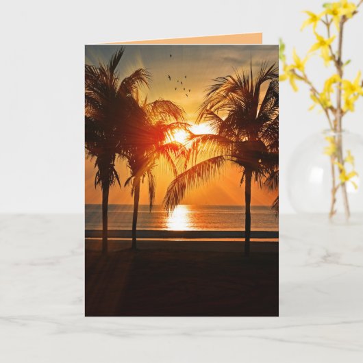 CARTES DE NOËL DE PLAGE TROPICALE (Fleur jaune)