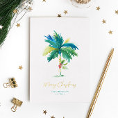 Cartes de Noël de plage uniques Aquarelle Palm Tre
