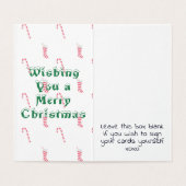 Cartes de Noël de stockage et de Sucre de canne (Inside Unfolded)