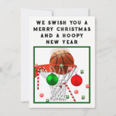 Cartes de Noël de vacances de basket-ball (Devant)