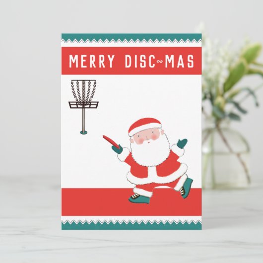 Cartes de Noël de vacances de Disk Golf (Debout devant)
