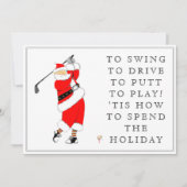Cartes de Noël de vacances de golf (Devant)