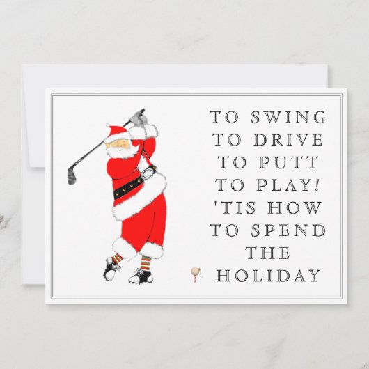 Cartes de Noël de vacances de golf (Devant)