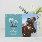 Cartes de Noël de vacances de vacances de mer et d (Debout devant)