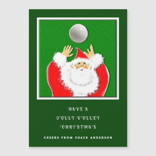 Cartes de Noël de vacances de volley-ball (Devant)