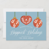 Cartes de Noël d'entreprise personnalisées avec or (Devant)