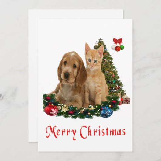 Cartes de Noël des animaux (Devant / Derrière)