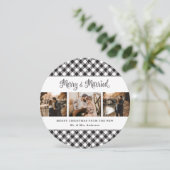 Cartes de Noël des jeunes mariés en noir et blanc (Debout devant)