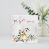 Cartes de Noël des oiseaux de la lanterne de neige (Debout devant)