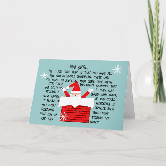 Cartes de Noël des pharmaciens bizarres et amusant (Devant)