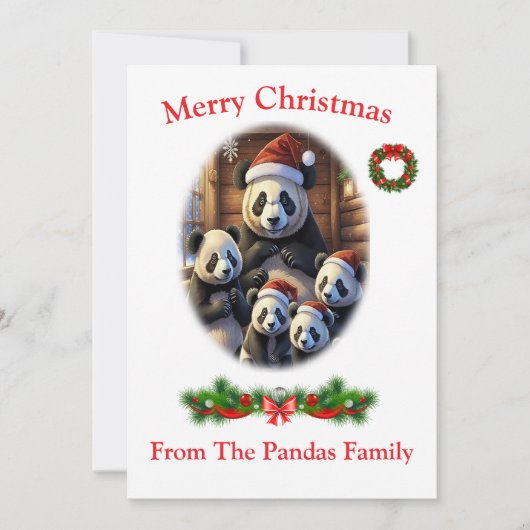 Cartes de Noël d'ours pandas (Devant)