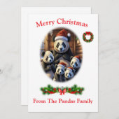 Cartes de Noël d'ours pandas (Devant / Derrière)
